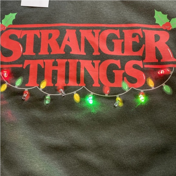 Stranger Things Christmas Lights Sweatshirt Juniors/Youth LARGE - Picture 10 of 10